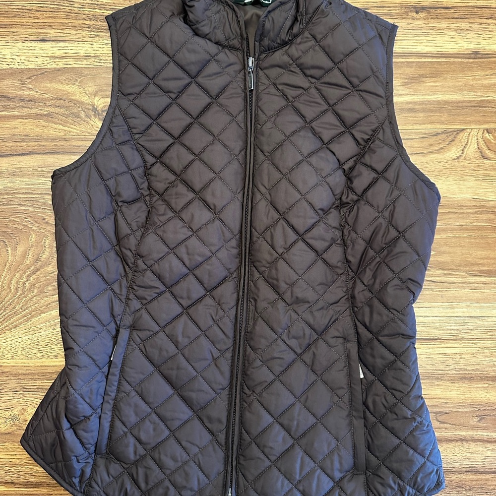 Eddie Bauer Women's Quilted Dark Brown Vest